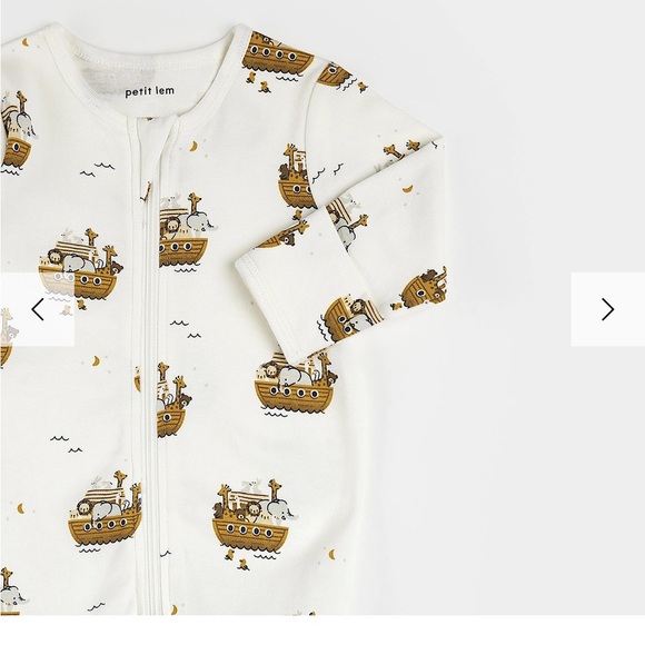 Petit Lem On the Ark Cream Print Sleeper - Picture 2 of 8